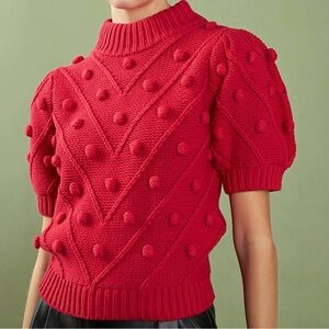 English Factory Turtleneck Sweater with Pom-Poms. NWT Size Large.